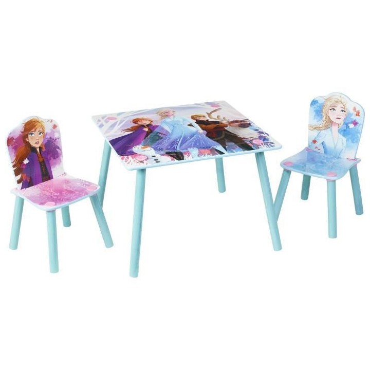 Disney La Reine des Neiges 2 - Ensemble d'une table et 2 chaises pour