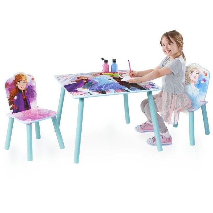 Disney La Reine des Neiges 2 - Ensemble d'une table et 2 chaises pour