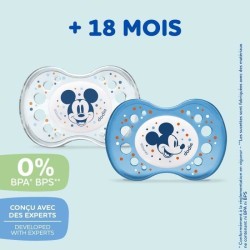 Dodie Sucette Anatomique Nuit +18m Mickey Lot de 2