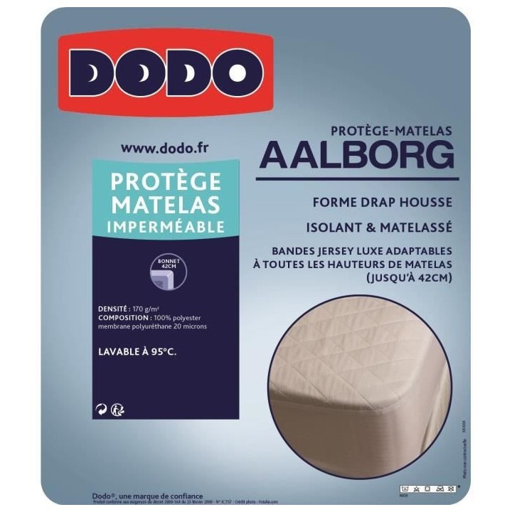 DODO Protege matelas Aalborg - Matelassé et imperméable - 180x200 cm