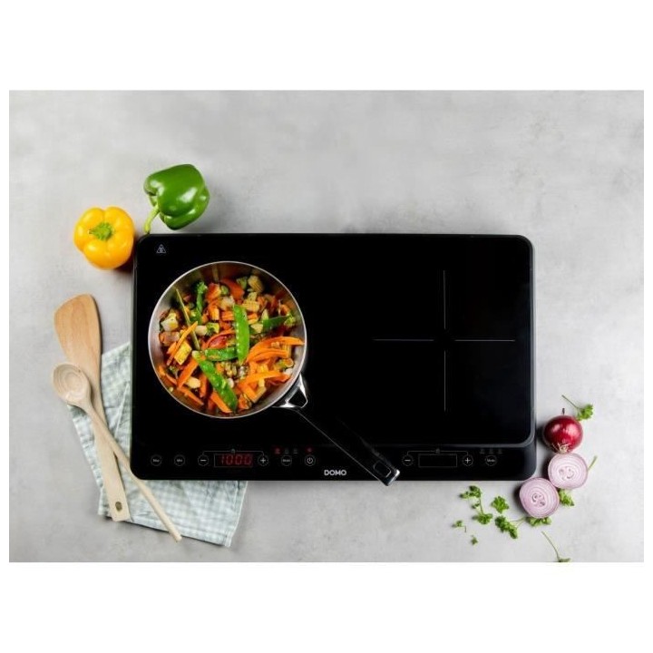 Plaque a induction - DOMO - 2 feux - 56 x 34 x 7 cm - DO338IP