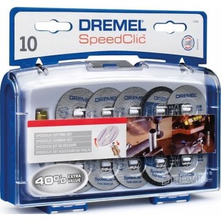 Coffret de 10 disques a tronçonner Dremel EZ SpeedClic (avec Mandrin