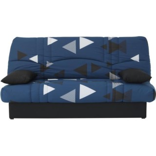 Banquette clic clac 3 places - tissu Bikini bleu - Style contemporain
