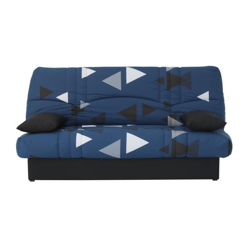 Banquette clic clac 3 places - tissu Bikini bleu - Style contemporain - L 190 x P 92 cm - DREAM