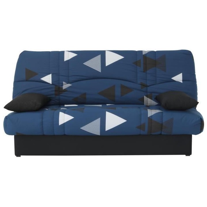 Banquette clic clac 3 places - tissu Bikini bleu - Style contemporain