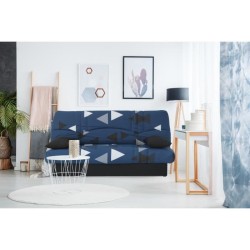 Banquette clic clac 3 places - tissu Bikini bleu - Style contemporain - L 190 x P 92 cm - DREAM