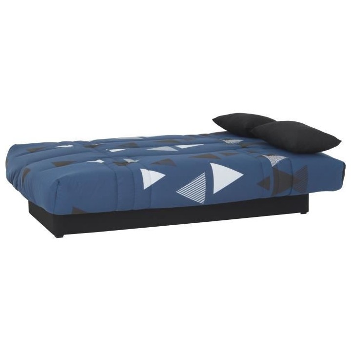 Banquette clic clac 3 places - tissu Bikini bleu - Style contemporain