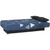 Banquette clic clac 3 places - tissu Bikini bleu - Style contemporain - L 190 x P 92 cm - DREAM