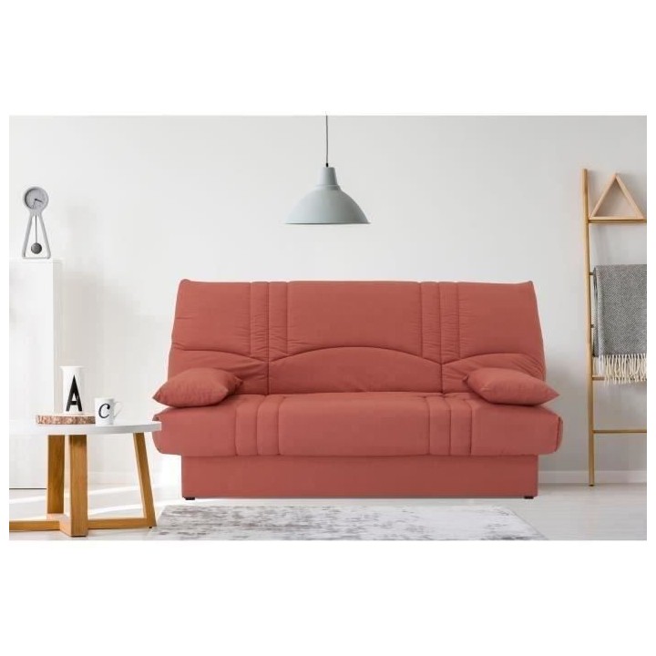 Banquette clic clac 3 places - tissu Terracotta - Style contemporain -