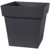 EDA Pot de fleur carré Toscane - 32 x 32 x H 32 cm - 22 L - Gris anthracite