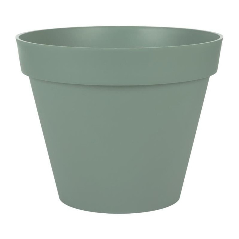 EDA PLASTIQUE - Pot de fleur rond Toscane - Ø 40 x H31 cm - 23 L - Vert laurier