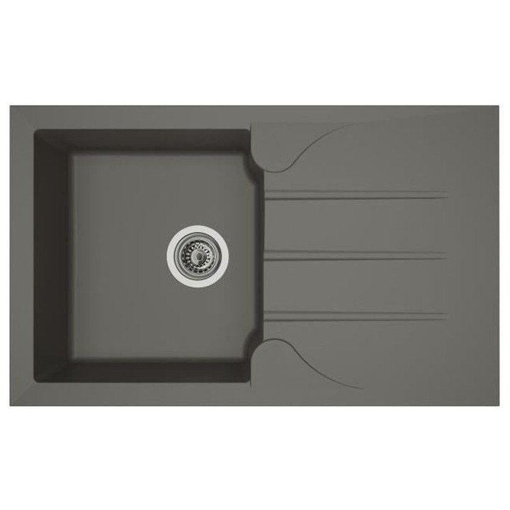 STRADOUR Evier cuisine a encastrer 1 bac + 1 égouttoir Aloa - Résine