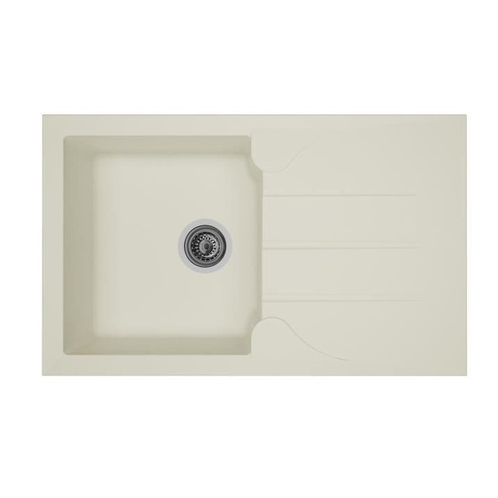 STRADOUR Evier cuisine a encastrer 1 bac + 1 égouttoir Aloa - Résine