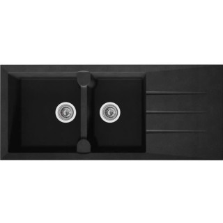 STRADOUR Evier cuisine a encastrer 2 bacs + 1 égouttoir Aloa - Résin