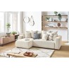 BOBOCHIC - Canape d'angle convertible réversible ELVI - 4 places - 282 x 153 x 95 cm - Creme