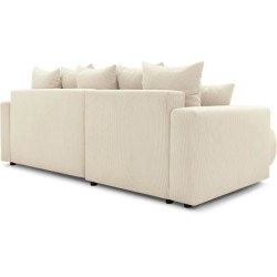 BOBOCHIC - Canape d'angle convertible réversible ELVI - 4 places - 282 x 153 x 95 cm - Creme