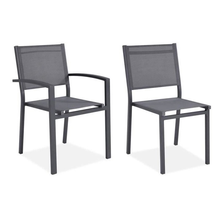 Salon de jardin en aluminium 4 a 6 personnes - Table extensible 180-24