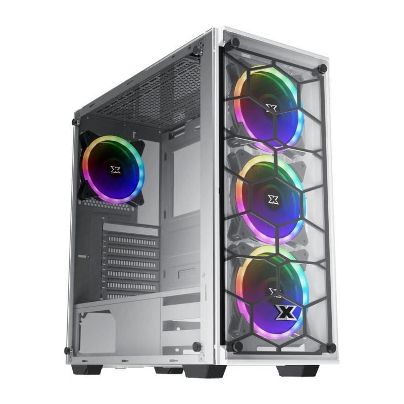 XIGMATEK BOITIER PC Venom X Arctic - Moyen Tour - Blanc - Verre trempé - Format ATX (EN45785)