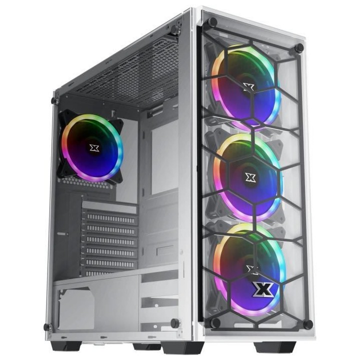 XIGMATEK BOITIER PC Venom X Arctic - Moyen Tour - Blanc - Verre tremp