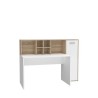 Bureau gauche droite ERIADU - Décor Blanc mat et chene sonoma - L 158 x P 60 x H 116 cm