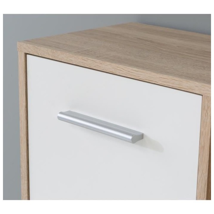 Bureau gauche droite ERIADU - Décor Blanc mat et chene sonoma - L 158