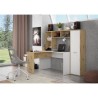 Bureau d'angle gauche/droite 1 porte - Décor Blanc mat et chene artisan - L 173 x P 116 x H 152 cm - ERIADU