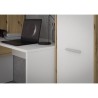 Bureau d'angle gauche/droite 1 porte - Décor Blanc mat et chene artisan - L 173 x P 116 x H 152 cm - ERIADU