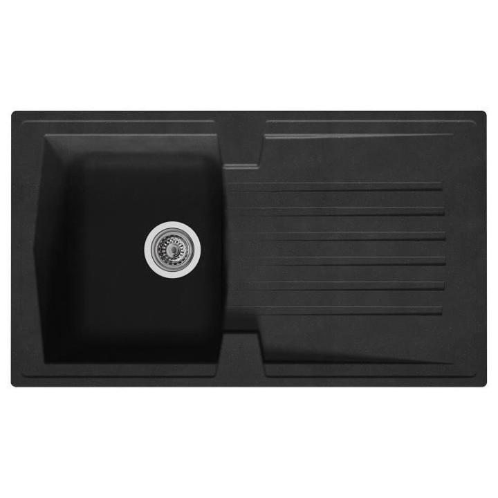 STRADOUR Evier cuisine a encastrer 1 bac + 1 égouttoir Arena - Résin