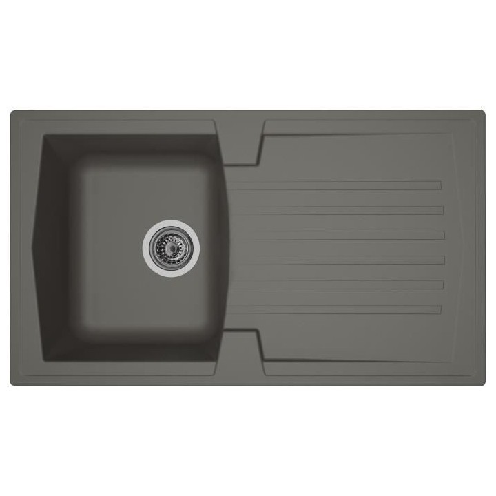 STRADOUR Evier cuisine a encastrer 1 bac + 1 égouttoir Arena - Résin