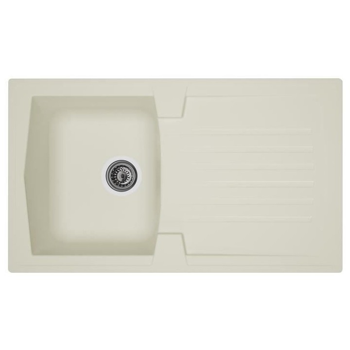 STRADOUR Evier cuisine a encastrer 1 bac + 1 égouttoir Arena - Résin