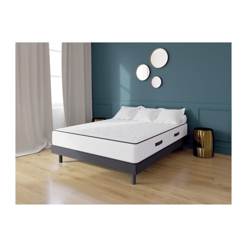 KIOTA Ensemble Matelas + Sommier - 160x200cm - Mousse et Latex - 29 cm - ASILI