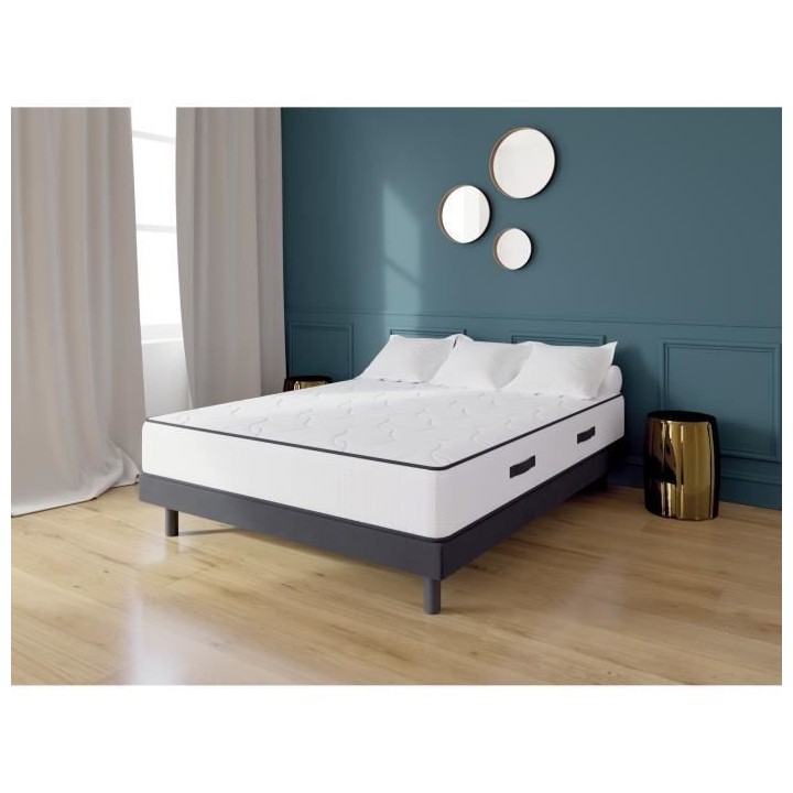 KIOTA Ensemble Matelas + Sommier - 160x200cm - Mousse et Latex - 29 cm