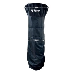 Parasol chauffant FAVEX - Chauffage extérieur - Gaz Propane - Housse de protection - L 81 x P 81 x H 221 cm - Noir