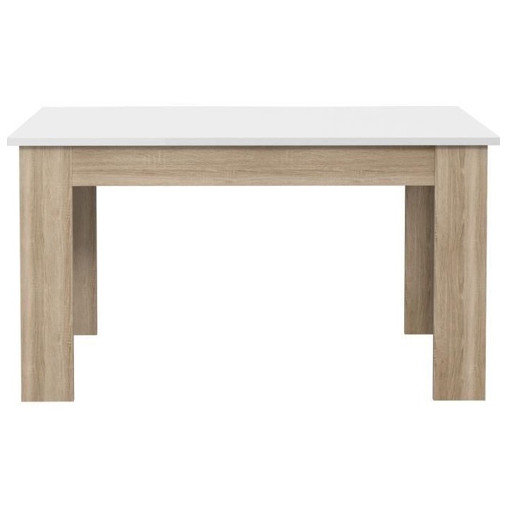 Table a manger PILVI - 4 personnes - Blanc et chene sonoma - L 140 x P