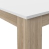 Table a manger PILVI - 4 personnes - Blanc et chene sonoma - L 140 x P 90 x H 75 cm