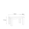 Table a manger PILVI - 4 personnes - Blanc et chene sonoma - L 140 x P 90 x H 75 cm