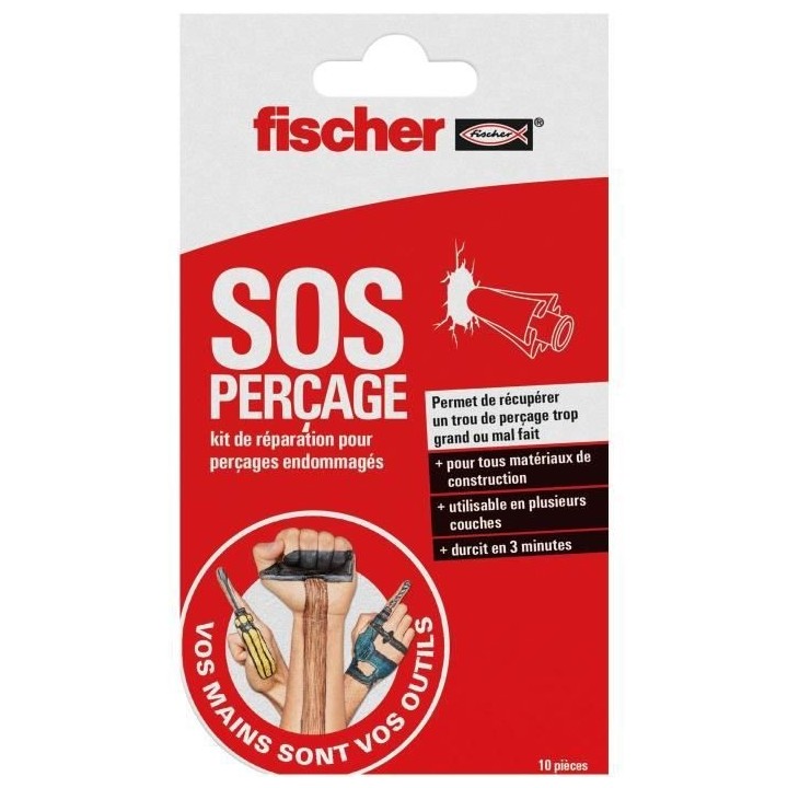FISCHER - SOS perçage - Kit de Réparation pour perçages endommagés