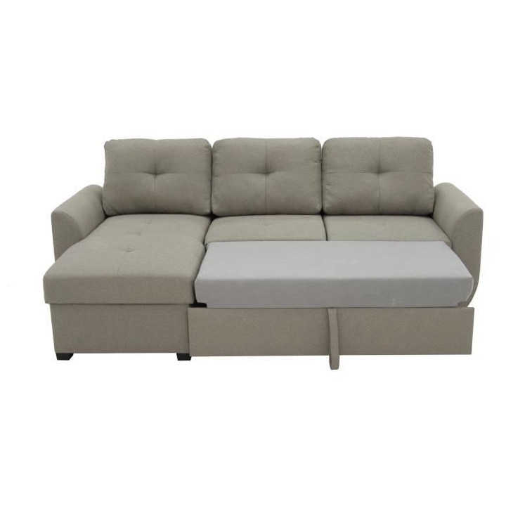 Canapé d'angle convertible réversible 4 places FOLK - Tissu Beige -