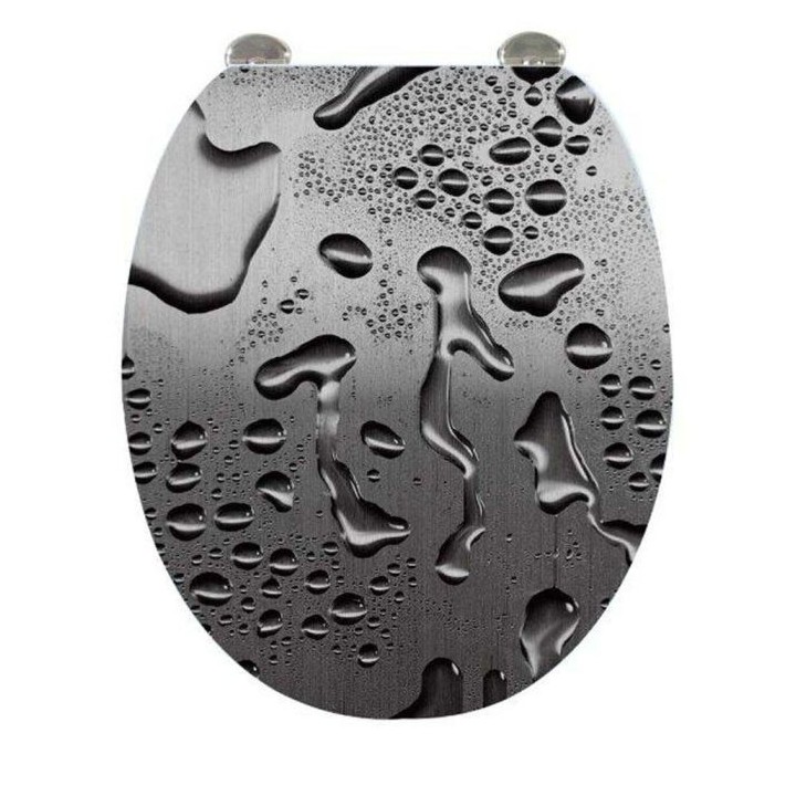 FRANDIS Abattant WC décoratif Gouttes gris