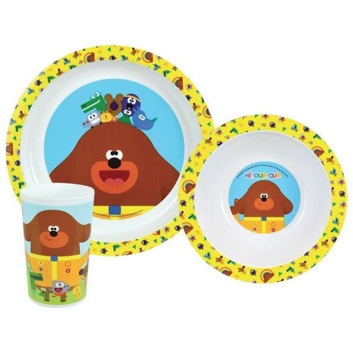 HE OUA OUA Ensemble repas pour enfant : une assiette ø 22 cm, un bol