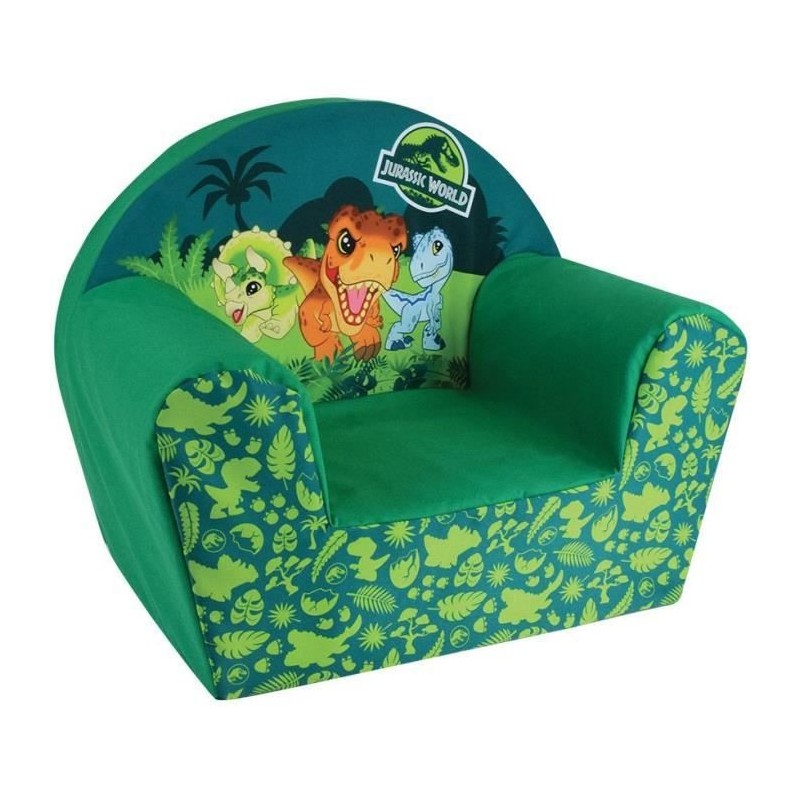 FUN HOUSE Jurassic World Fauteuil Club dinosaures - l.52 x P.33 x H.42 cm - Pour enfant origine France garantie