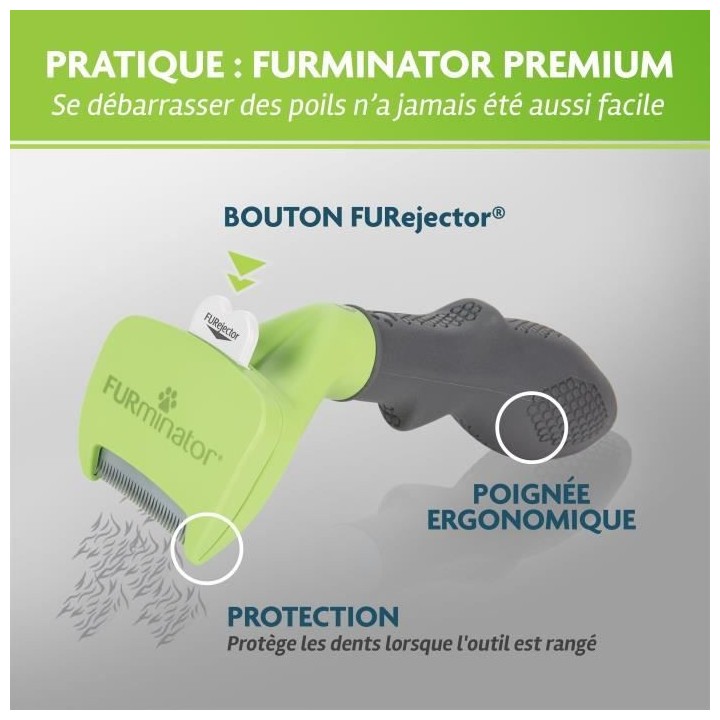 FURMINATOR Outil de toilettage pour chiens de petite taille a poils co