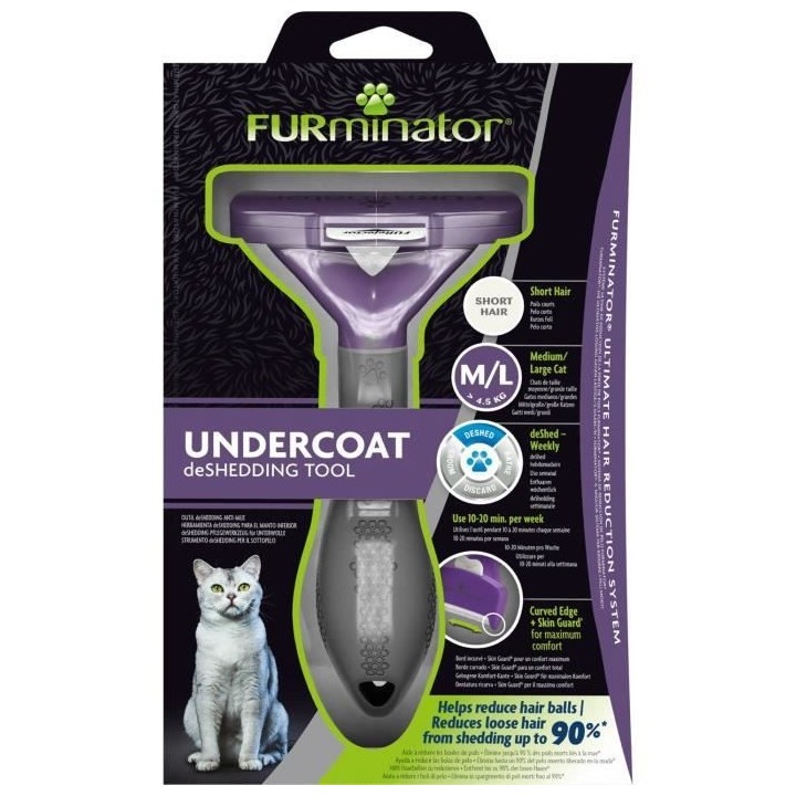 FURMINATOR Outil de toilettage pour chat de moyenne et grande taille -