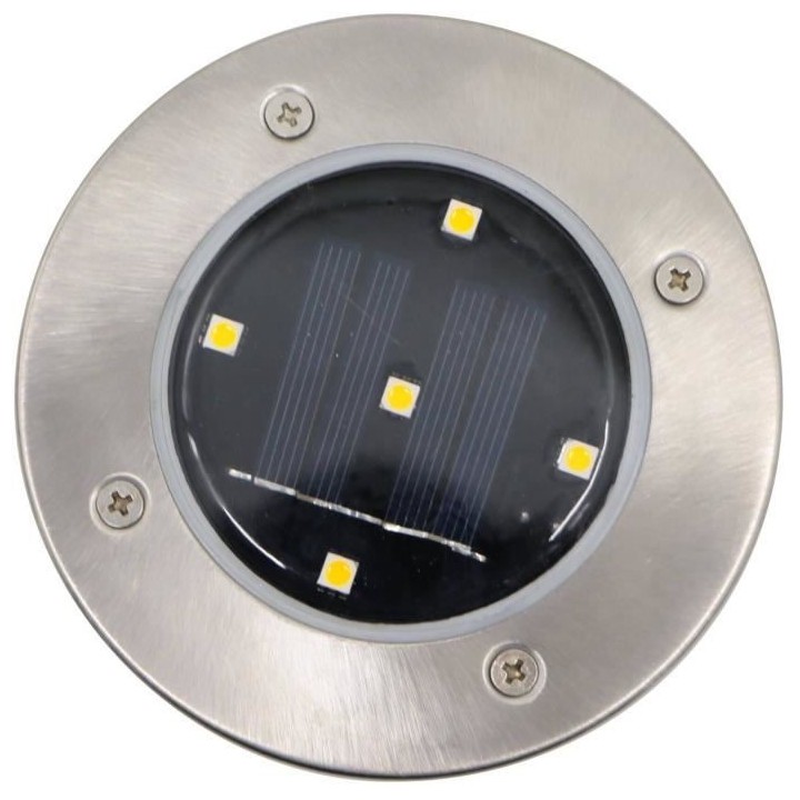 GALIX Lot de 3 spots encastrables a énergie solaire en inox