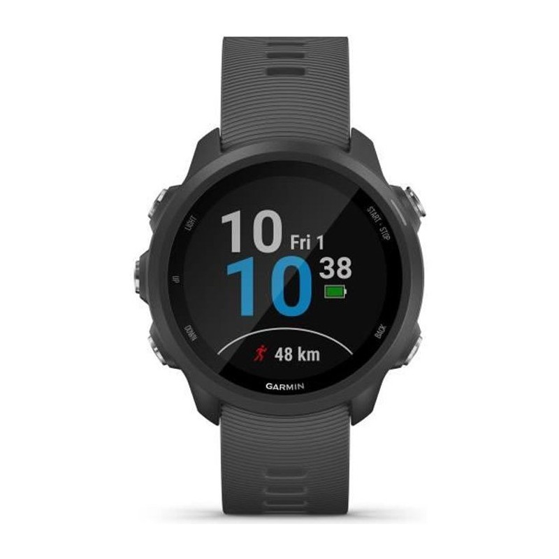 Garmin Forerunner 245 - Noire - Montre GPS connectée pour la course avec fonctions d'entraînement avancées - Bracelet Gris fo