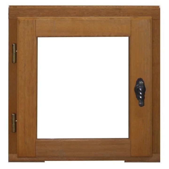 Fenetre 1 vantail tirant gauche - H45 x L40 cm - Bois exotique