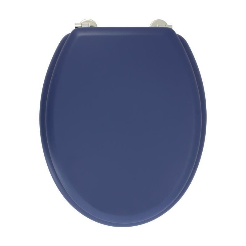 GELCO DESIGN Abattant WC Dolce - Charnieres inox - Bois moulé - Bleu marine