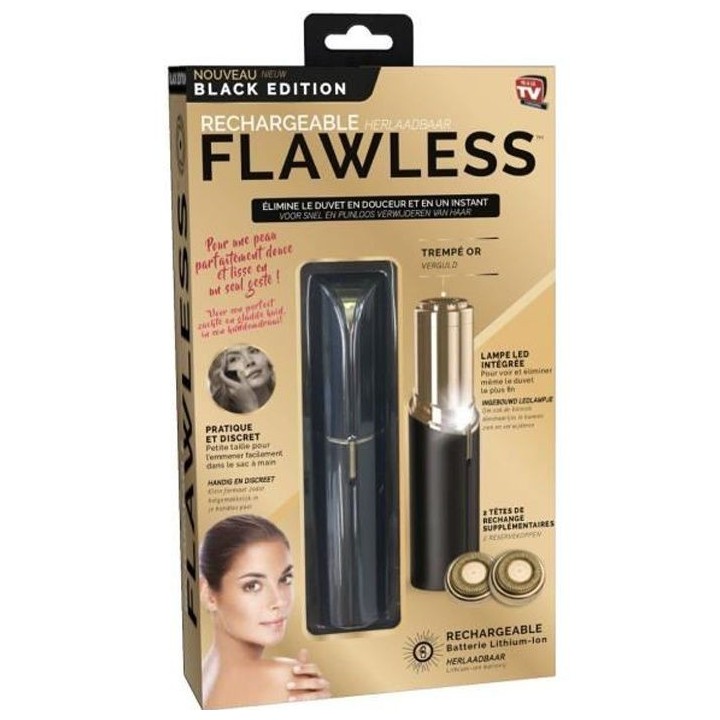 FLAWLESS - Epilateur Visage - USB Rechargeable - 2 Tetes de Remplaceme
