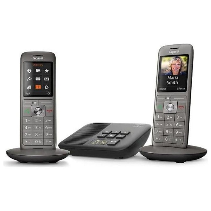 GIGASET Téléphone Fixe CL 660 A Duo Anthracite
