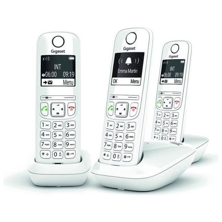 GIGASET Téléphone Fixe AS690 Trio Blanc